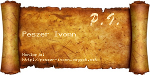 Peszer Ivonn névjegykártya